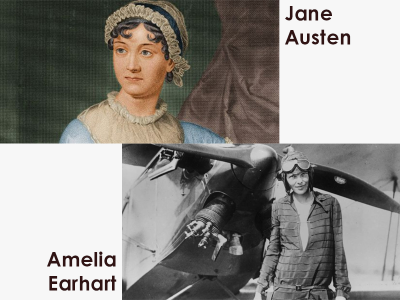 Zdjęcie Jane Austen i Amelia Earhart do wpisu na blog sklepu CiekawaTorebka.pl o kobietach z kolekcji marki Anekke