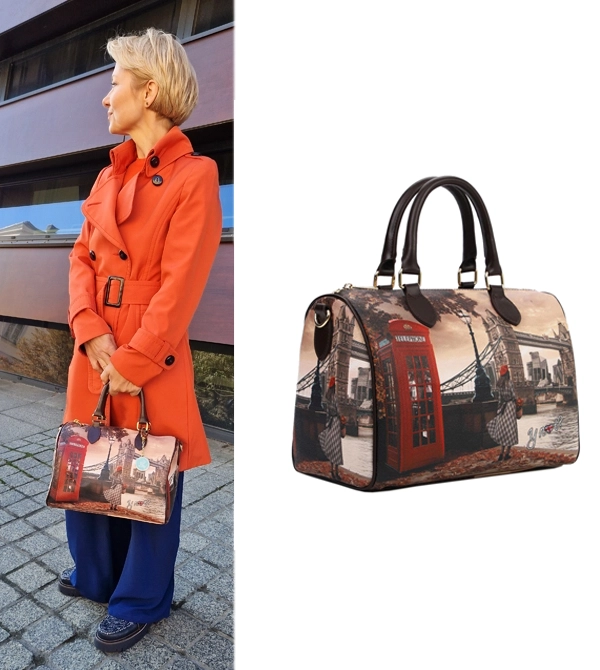 Elegancki kuferek z nadrukiem londynu