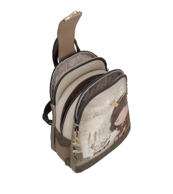 Anekke Muse śliczny plecak miejski z ozdobną klapką i nadrukiem