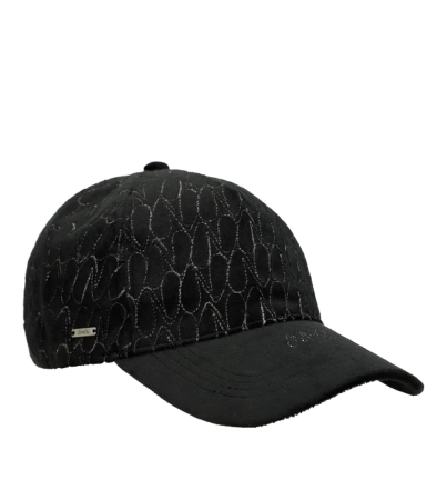 Anekke czapka czarna haftowana z daszkiem