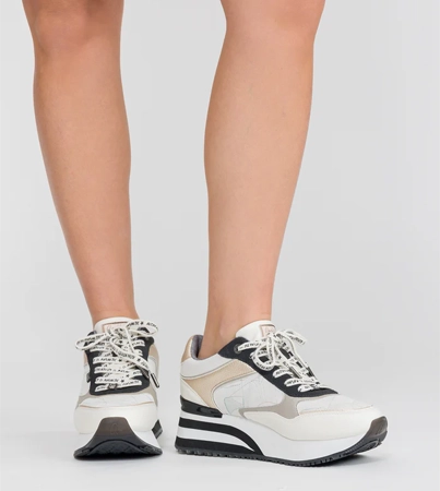 Anekke London buty sneakersy biało-czarne