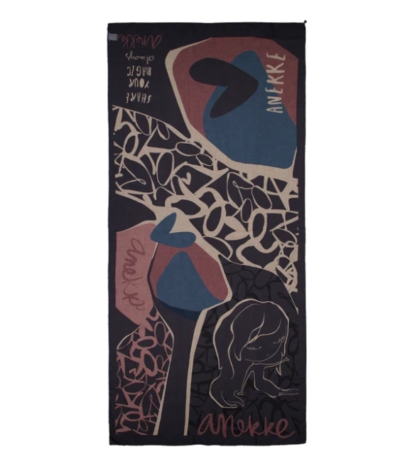 Anekke Heartbeat duży szal z nadrukiem