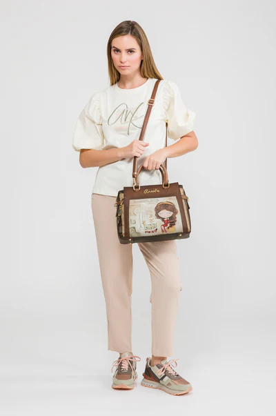 Anekke Muse pojemna torebka kuferek z uchwytami i długim paskiem