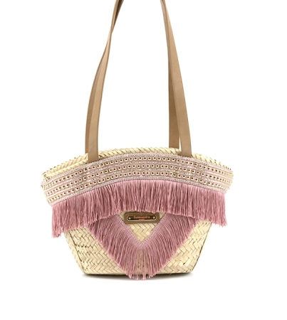 Simosastre koszyk handmade z różowymi ozdobami