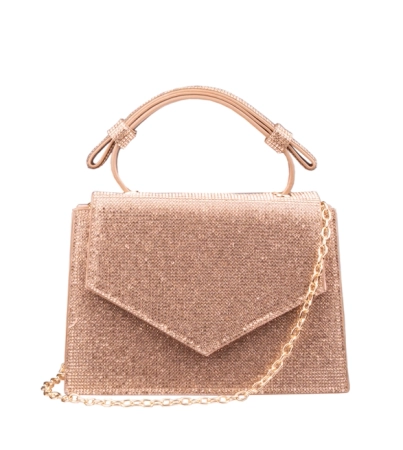 Elegancka torebka wieczorowa szampańskie złoto