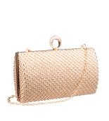 Złota biżuteryjna torebka wieczorowa