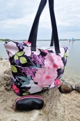 Pojemna torba shopper z motywem kwiatowym
