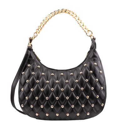 Menbur elegancka czarna torebka z ozdobnymi nitami