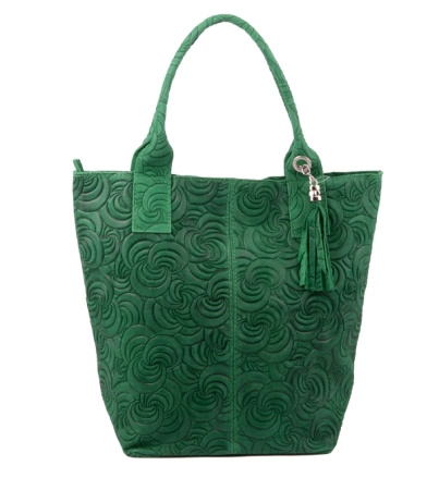 Torebka ze skóry naturalnej w tłoczony wzór