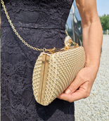 Złota biżuteryjna torebka wieczorowa