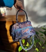 Ynot pojemna aksamitna torebka z rączkami i długim paskiem