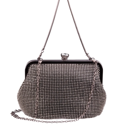 Wieczorowa czarna torebka z kryształkami