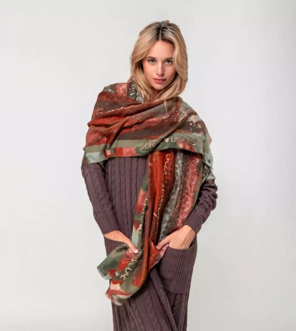 Anekke szal duży wielokolorwy miękki Outer