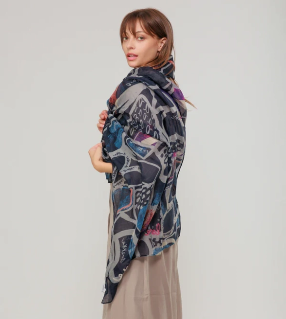 Anekke Imaginary duży szal z nadrukiem