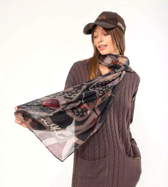 Anekke Imaginary szal duży z nadrukiem