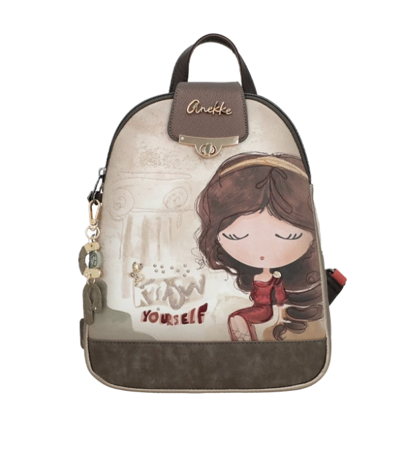Anekke Muse śliczny plecak miejski z ozdobną klapką i nadrukiem