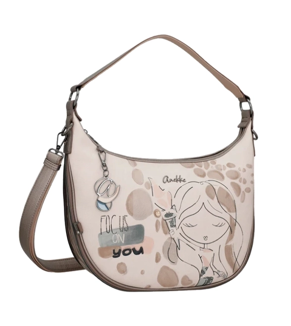 Anekke Muse Olympia półokrągła duża torebka z breloczkiem