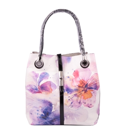 Torebka do ręki i na ramię z motywem kwiatowym