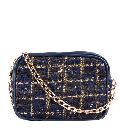 Menbur średnia torebka na ramię z tkaniny boucle