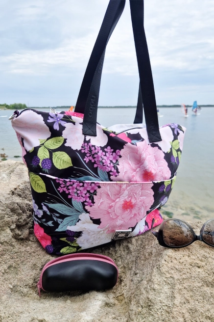 Pojemna torba shopper z motywem kwiatowym