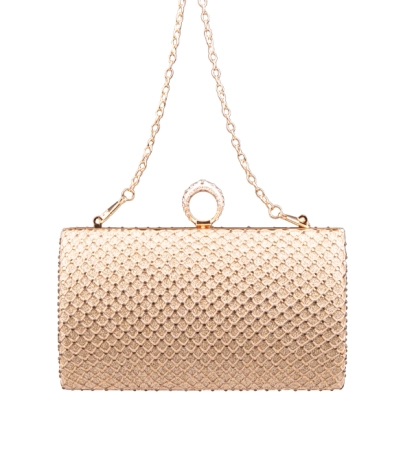 Złota biżuteryjna torebka wieczorowa
