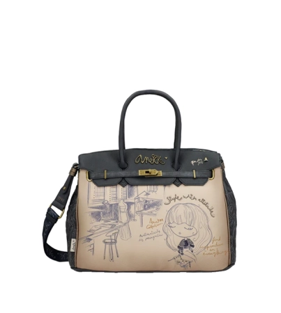 Anekke Mademoiselle Studio duża elegancka torebka z uchwytami i paskiem