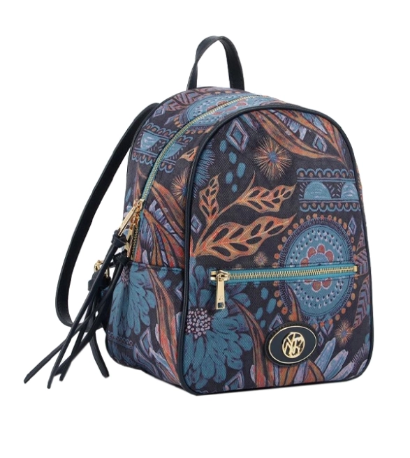 Ynot lekki aksamitny plecak z artystycznym wzorem