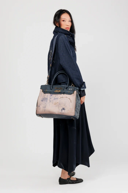 Anekke Mademoiselle Studio duża elegancka torebka z uchwytami i paskiem