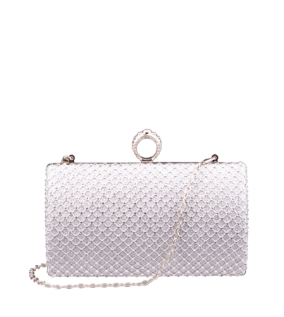 Srebrna biżuteryjna torebka wieczorowa