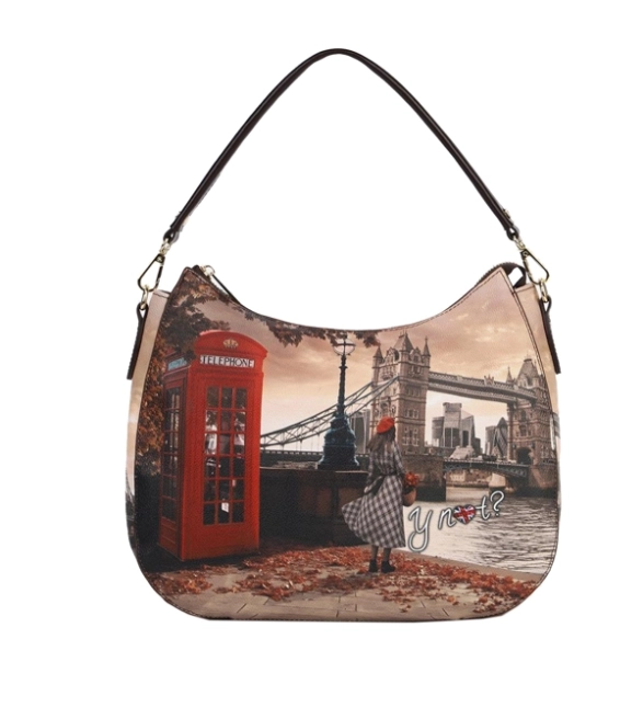 Ynot torebka hobo z nadrukiem Londynu