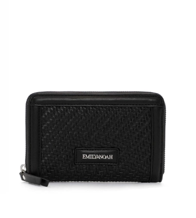 Emily&Noah średni portfel damski pleciony czarny