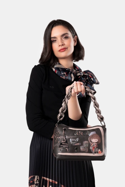 Anekke Mademoiselle torebka z plecioną rączką i długim paskiem