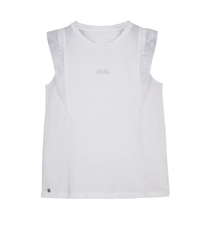 Anekke biała koszulka bawełniana z haftem