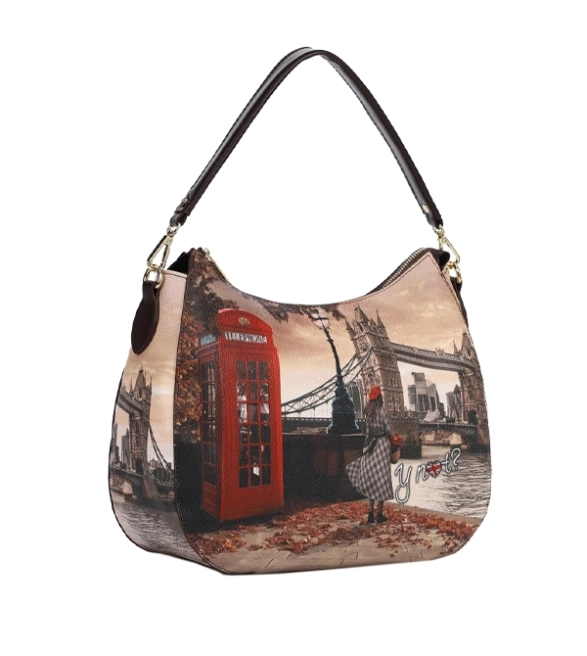 Ynot torebka hobo z nadrukiem Londynu