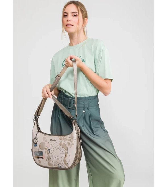 Anekke Muse Olympia półokrągła duża torebka z breloczkiem