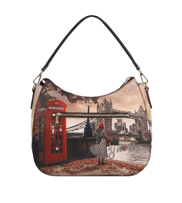 Ynot torebka hobo z nadrukiem Londynu