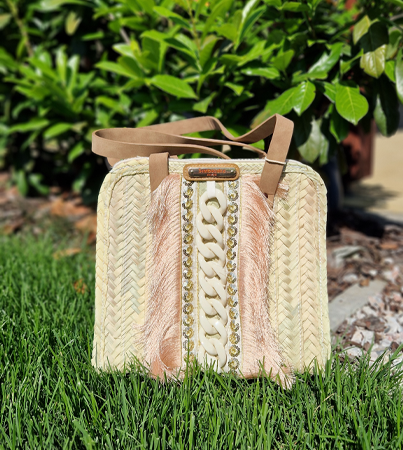 Simosastre koszyk handmade mały ozdobny z długim paskiem
