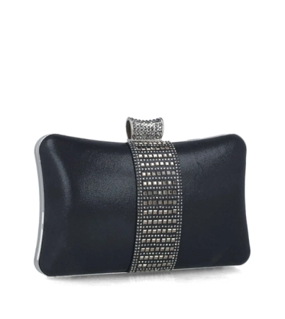 Menbur torebka wizytowa z ozdobnymi kamyczkami i łańcuszkiem na ramię