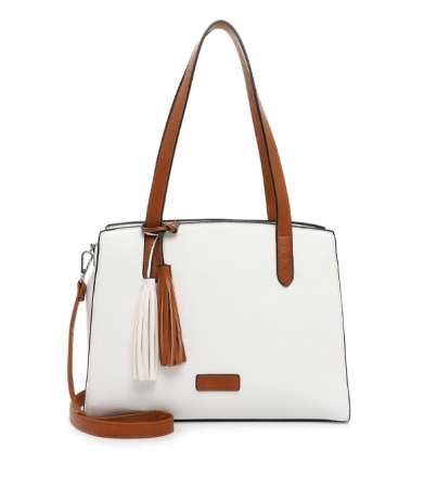 Emily&Noah elegancka pojemna biała torebka z chwostem