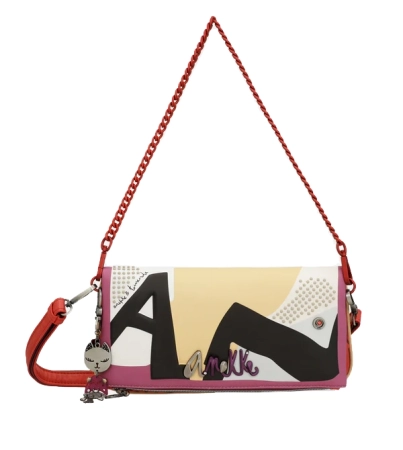 Anekke Fashion listonoszka z 2 paskami i brelokiem