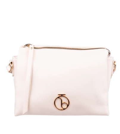 Klasyczna kremowa torebka na ramię z trzema komorami