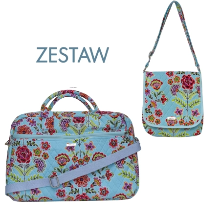 Bellaboreta zestaw 2 torebek w kwiaty weekendowa i listonoszka