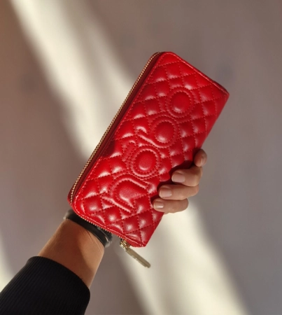 Nobo portfel duży tłoczony sztywny czerwony