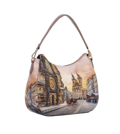 Ynot torebka hobo z nadrukiem Pragi