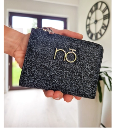 Nobo portfel mały czarny marmurek