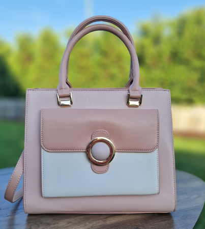 Menbur torebka klasyczna w 3 odcieniach beżowo-różowy