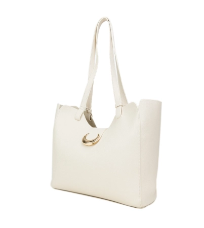 Klasyczna beżowa torebka na ramię z wyjmowanym wkładem