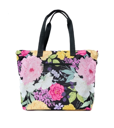 Pojemna torba shopper z motywem kwiatowym