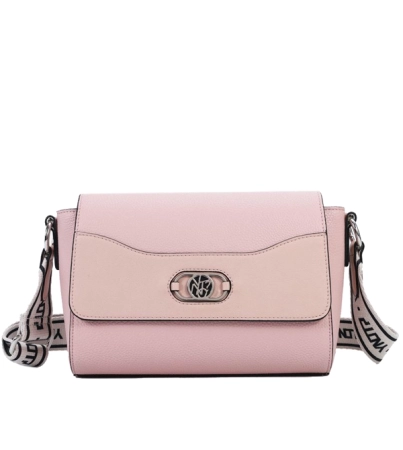 Ynot Milano torebka w kolorze jasnego różu z szerokim paskiem