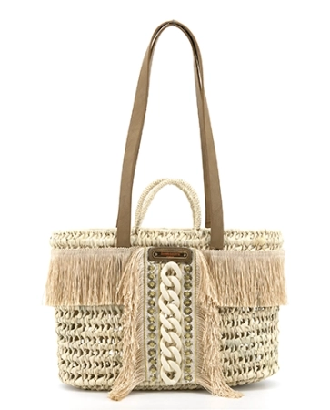 Simosastre koszyk ręcznie pleciony z pięknymi zdobieniami